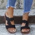 thumbnail image 1 of Dvkptbk Womens Flat Sandals Open Toe Slides Adjustable Slip On Slippers for Summer for Beach, Home, Indoor Outdoor Use ummer, 1 of 5