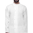 thumbnail image 2 of Atasi Kurta Long Uni pour Hommes Col Mandarin Chemise Habillée Décontractée pour Fête, 2 of 5