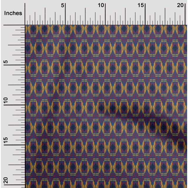 oneOone Cotton Poplin Fabric Geometric Ikat Print Sewing Fabric BTY 42 Inch Wide