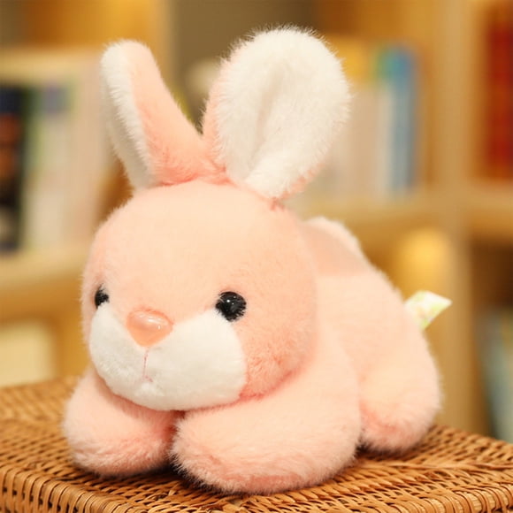 Vaidha Soft Stuffed Bunny Rabbit Toy | Easter Plush Animal Doll for Kids | Cute White & Pink Polyester Fabric | 8-Inch Huggable Gift for Children & Girls