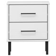 thumbnail image 2 of vidaXL Bedside Cabinet with Metal Legs White Solid Wood Pine OSLO, 2 of 5