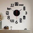 thumbnail image 4 of Meitianfacai Frameless DIY Wall Mute Clock Mirror Sticker Home Office Decor, Black, 4 of 7