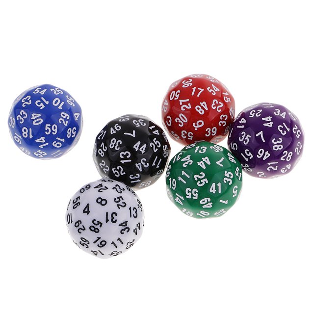 Esquirla 6 Pieces 60 Sided Dice D60 Polyhedral Dices Dungeon & Dragons RPG Board Game