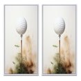 thumbnail image 2 of Designart "Minimalist Golf Tees IX" Golf Framed Wall Art Set Of 2 - White Sports Gallery Wall Frame Set For Home Decor, 2 of 6