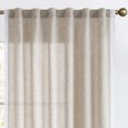 thumbnail image 1 of Curtainking Linen Curtains Taupe Curtains with Lace Trim for Living Room 84 Inch Long Rustic Farmhouse Curtains Rod Pocket Light Filtering Drapes Bedroom Window Curtain 2 Panels, 1 of 8