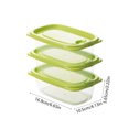 thumbnail image 3 of Czzoypi Glass Food Storage Containers Set of 3, Clear Refrigerator Storage Boxes with Locking Lids, Leakproof Stackable Meal Prep Containers for Leftovers Snacks Lunch 550ml, Green, 3 of 6
