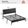 thumbnail image 2 of GUNAITO King Bed Frame with Storage Headboard Upholstered Platform Bed with LED Lights USB Ports & Outlets Black, 2 of 5