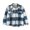 thumbnail image 1 of Womens Plaid Button Down Blouses Coat Thicken Jackets Cardigans Oversize Shirts S, 1 of 6
