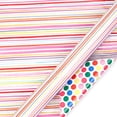 thumbnail image 1 of Double Sided Watercolor Gift Wrapping Paper Roll, Thick Recyclable Gift Wrap for Birthday Party and Holiday Presents, 1 of 3