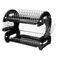 thumbnail image 1 of DEBGFS Dish Drying Rack  2 Tier Dish Drainer Easy Install Non-Slip Dish Rack Chrome Plated Dish Dryer with Removable Drain Board  Utensil,black, 1 of 8