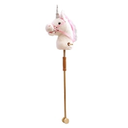 Perfeclan Bâton d'équitation en Peluche avec Effets sonores réalistes Cheval de Loisir Robuste en Bois fabriqué à la Main pour Enfants de 3 Ans et Plus Cadeau, Noir sans Rouleau