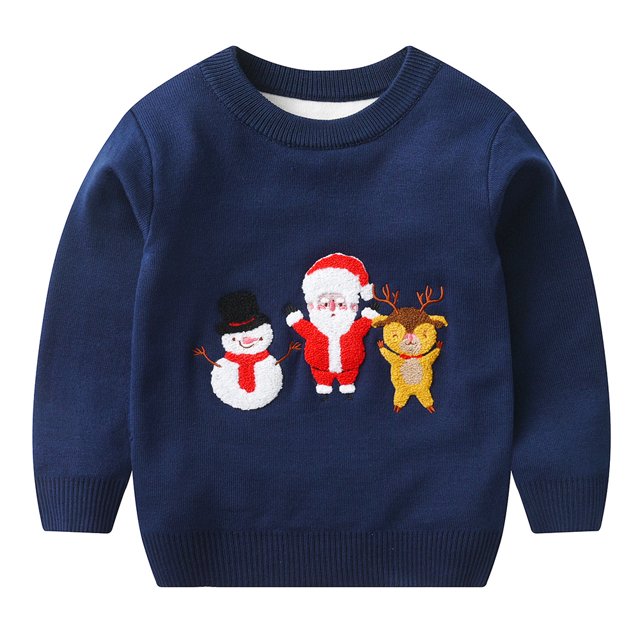 QUDDERR Chandails pour Enfants Garçons Filles 1-6 Ans Bébé Tricot de Noël Pull Automne Hiver Col Rond pour Tout-Petit