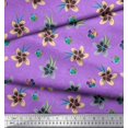 thumbnail image 3 of Soimoi Purple Rayon Fabric Leaves & Flower Floral Decor Fabric Printed Yard 42 Inch Wide, 3 of 3