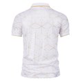 thumbnail image 4 of CEHVOM Fashion Men's Collar Top Stand Collar Print Short Sleeve Button Matching Summer, 4 of 5