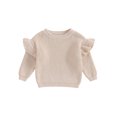 thumbnail image 1 of Gupgi Toddler Girl Sweaters 3M 6M 9M 12M 18M 2Y 3Y Baby Ruffle Long Sleeve Solid Color Knit Pullover Fall Winter Loose Tops, 1 of 9