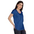 thumbnail image 2 of Inkmeso T-Shirt Basique à Encolure Dégagée Décontracté à Manches Courtes en Coton Uni T-Shirt Haut pour Femmes, 2 of 8