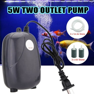 300 Gallon Silent Air Pump Aquarium Fish Tank Pump Hydroponic Oxygen 2 Outlet Pump 5W- MASCARRY
