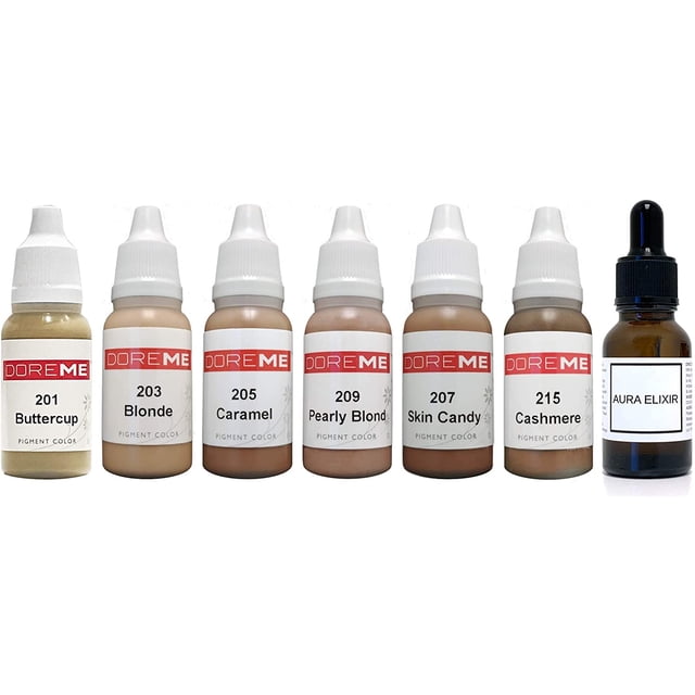 Doreme Permanent Makeup Beautiful Blondes Pigment Set Kit Ink Color Cosmetic Micropigmentation Microblading Aura Elixir Sets