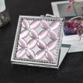 thumbnail image 1 of Amanman Portable Mirror Square Small Mirror for Purse Compact Mirror with Purple Cat's Eye Stone 2-Sided Mini Mirror (Purple Flower), 1 of 7