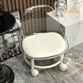 thumbnail image 4 of SXcggal Tabouret Roulant avec Dossier Mini Tabourets à Chaussures Tabouret Portatif à Roulettes avec Coussin en Mousse Confortable Roues Pivotantes à 360° pour Maison Salon et Garage Chaise Pliante Pratique Transpare, 4 of 8