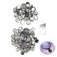 thumbnail image 2 of 100 Ensembles Badge Bouton Vierge, Kit de Badge Bouton en Métal Rond pour Machine à Fabriquer des Boutons, 2 of 8