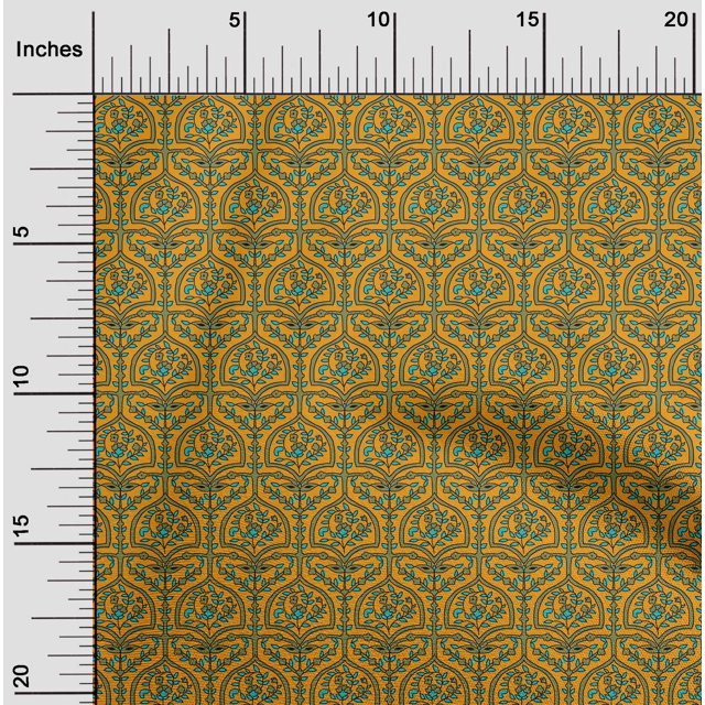 oneOone Cotton Flex Fabric Leaves & Floral Block Decor Fabric Printed BTY 40 Inch Wide