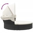 thumbnail image 5 of vidaXL Outdoor Lounge Bed with Canopy and Cushions Black Poly Rattan, 5 of 5