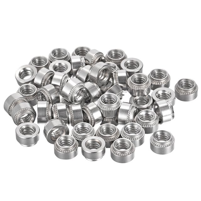 Unique Bargains Écrous Auto-Agrippants, Écrou à Rivet en Acier Inoxydable 1/4-20x0.22 Pouces Tête Ronde Attache de Montage pour Tôle en Acier Métallique 100 Pcs
