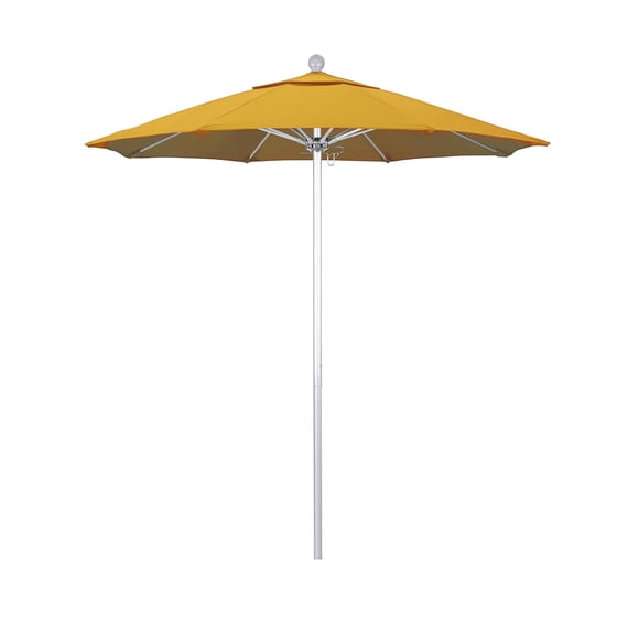 California Umbrella Venture 7.5' Silver Market Umbrella in Lemon