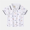 thumbnail image 2 of Toddler Girls Summer Tops Tees Solid Short Sleeve Cute Cartoon Print Button Tee Blouse Daily Spring Shirts For Kid 5-6T, 2 of 5
