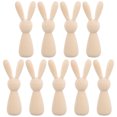 thumbnail image 1 of 10Pcs Wooden Peg Dolls Rabbit Shape Diy Unpainted Wood Crafts For Children, 1 of 9