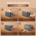 thumbnail image 4 of Mecity 4 Slice Toaster, Long Slot Toaster With Warming Rack, Bagel/Defrost/Reheat Functions,Warming Rack, Crumb Tray, 6 Browning Settings, Extra Wide, 4 of 8