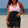 thumbnail image 1 of EGNMCR Bikini Set Swimsuits For Women Two Piece Bathing Suits Floral Print Tank Tops With Boyshorts Swimming Suits, 1 of 6