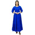 thumbnail image 1 of Bimba Robe Maxi d'Été en Coton à Manches 3/4 pour Femme, Taille à Cordon, 1 of 8