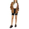 thumbnail image 4 of Faithtur Manteau Ample pour Femmes Couleur Unie Fermeture Éclair Ouvert devant Veste à Capuche, 4 of 7