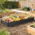 thumbnail image 2 of Outsunny Jardinière Surélevée Galvanisée 12x4x1 Pi, Fond Ouvert, Gris Foncé, 2 of 10