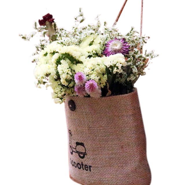 Coofit Artificial Flower Decorative Hanging Plant Wall Hanging Ornament with Sack