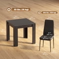 thumbnail image 3 of HOMCOM Dining Table Set for 2, Square Kitchen Table and PU Chairs, Black, 3 of 10