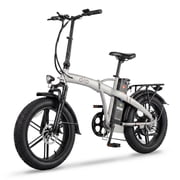 Sword 20" Folding Electric Bike for Adults | 125 km Range, 750W Peak Motor, 4" Fat Tires, UL Certified Battery - Champagne White