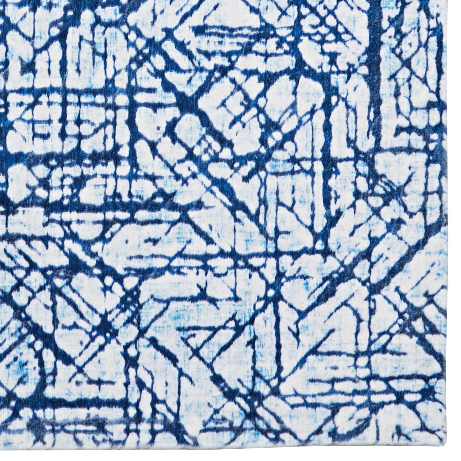 Tapis Motif Faux Lapin Ingrain bleu & blanc de 8 pi x 10 pi