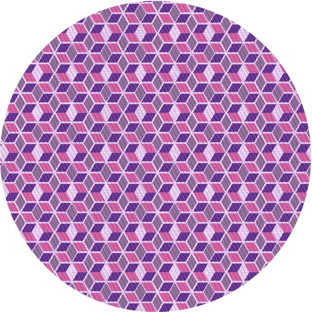 Ahgly Tapis Rond Lavable en Machine Intérieur Transitionnel Orchidée Foncée Violet, 3 Pieds Rond