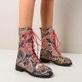 thumbnail image 2 of Bottes d'Automne et d'Hiver à Talon Bas, Lacées, Bout Rond, Bottines Courtes pour Femmes, 2 of 9