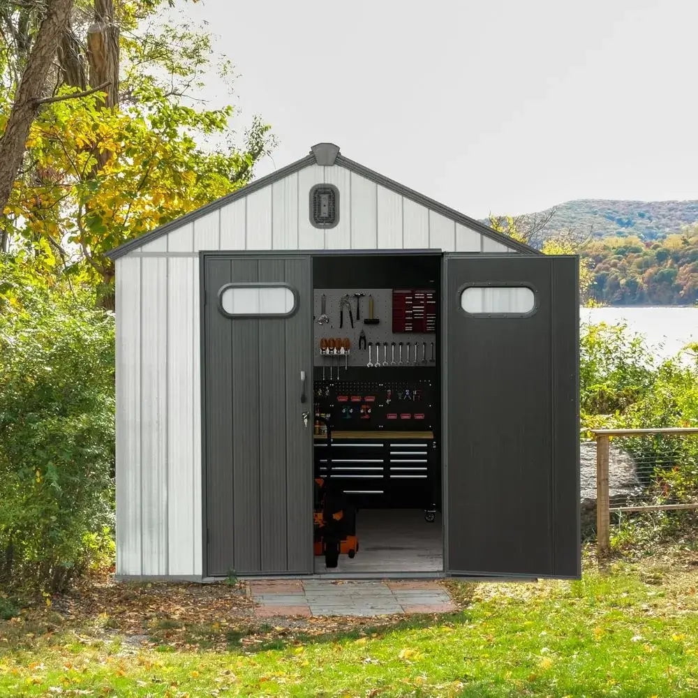Domi Outdoor Living 8x8 FT Outdoor Resin Storage Shed,Waterproof