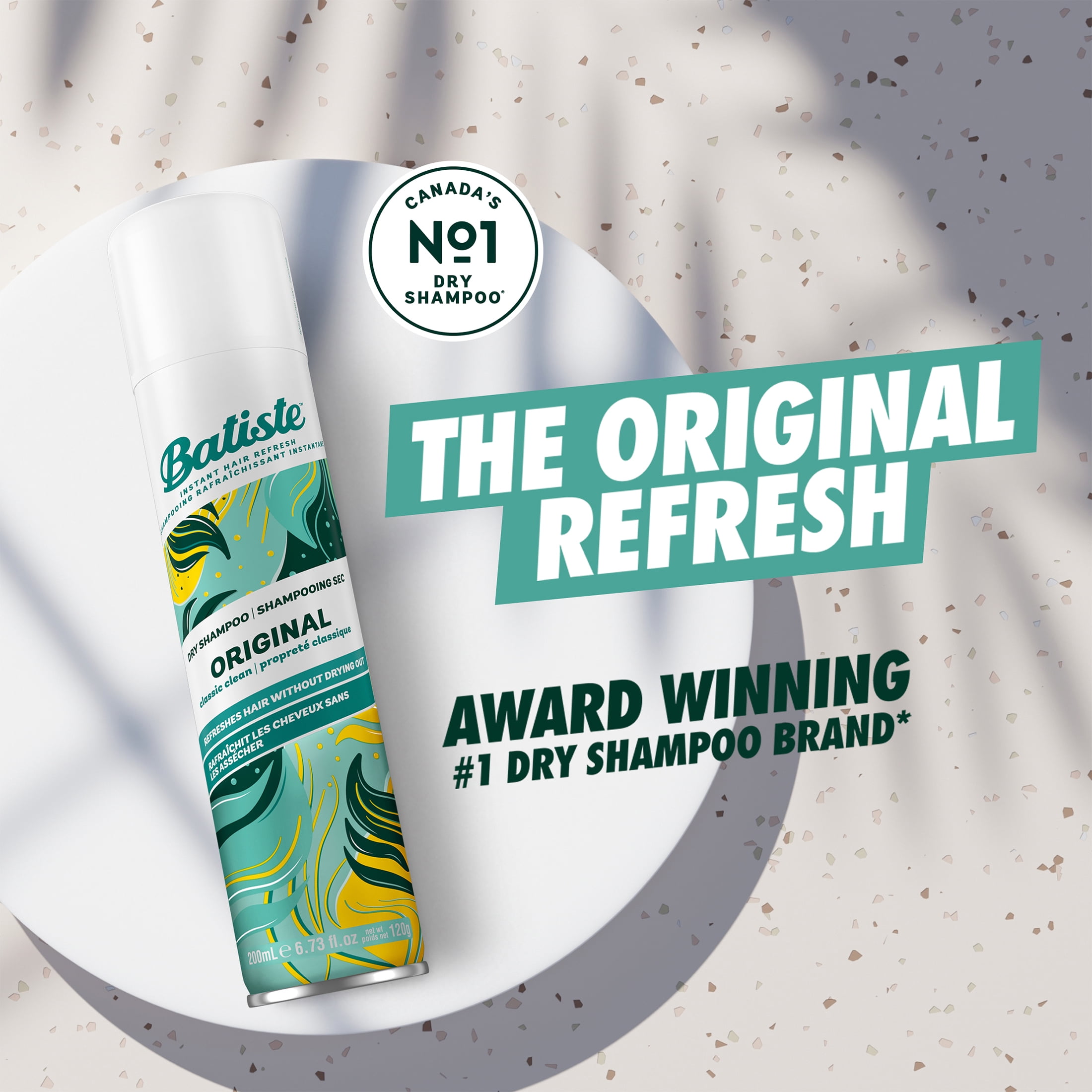 Batiste Shampooing Sec Original, Format Mini de Voyage, Rafraîchit Instantanément les Cheveux, Absorbe l'Huile & le Gras, Formule Sans Eau pour Plus de Texture et de Volume des Cheveux