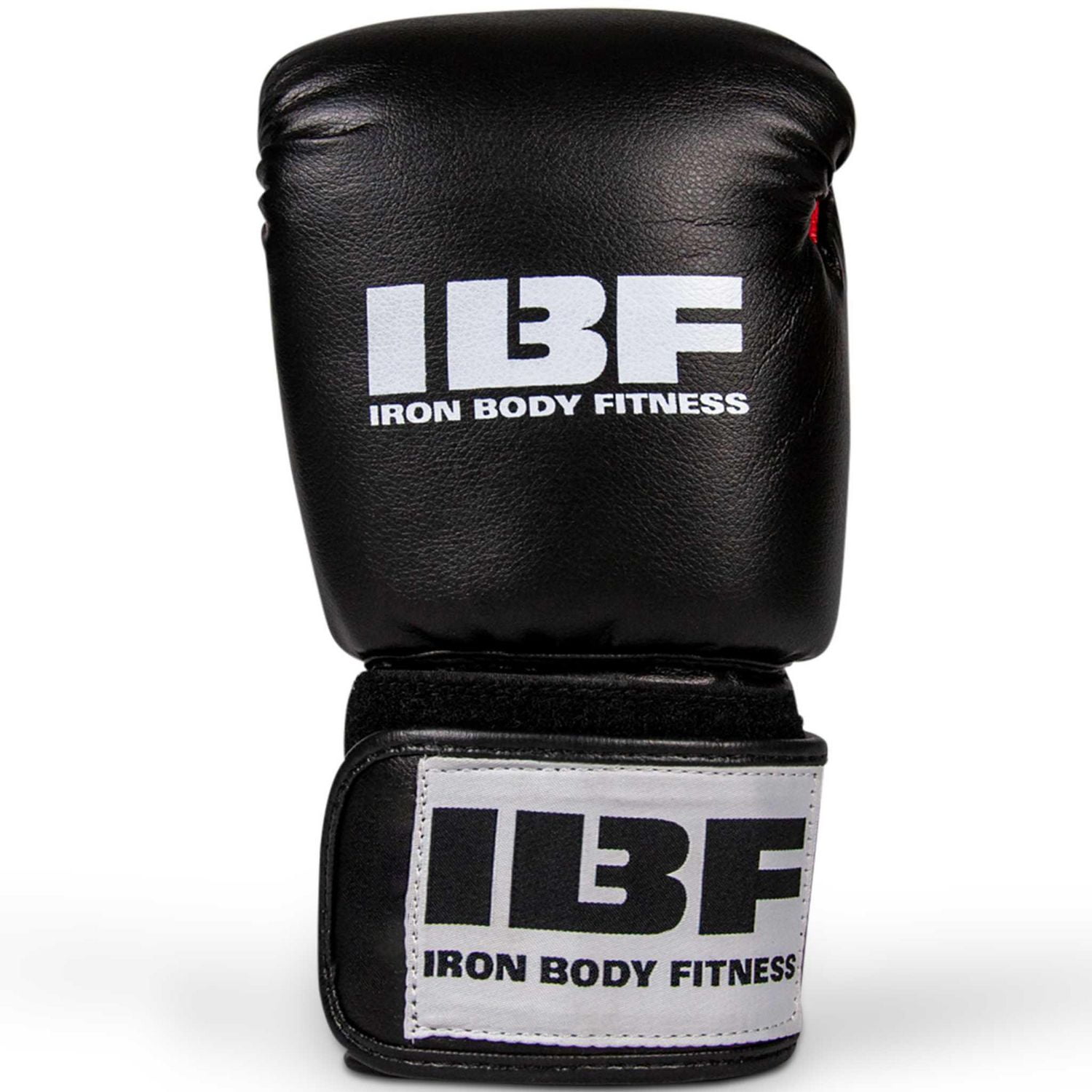 Iron Body Fitness Training Series Boxing Gloves, 12 oz Vinyl Training Gloves, Red/Black