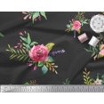thumbnail image 2 of Soimoi Cotton Duck Fabric Leaves & Anemone Flower Decor Fabric Printed Yard 56 Inch Wide, 2 of 3
