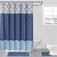 thumbnail image 1 of 15-Piece Bathroom Set  2-Rugs/Mats Non Slip  1 Fabric Shower Curtain  With 12-Fabric Covered Rings  Different Styles and Colors For Home Bath Dcor Peony Purple, 1 of 7