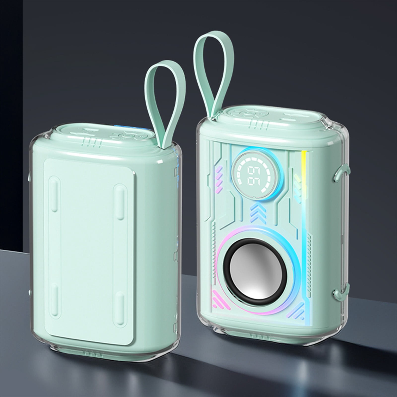 EGNMCR Mini Speaker Transparent Colorful Lighting Outdoor Portable Bluetooth Speaker Plastic Bluetooth speaker