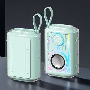 EGNMCR Mini Haut-parleur transparent Colorful Lighting Outdoor Portable Bluetooth Haut-Parleur Bluetooth en plastique