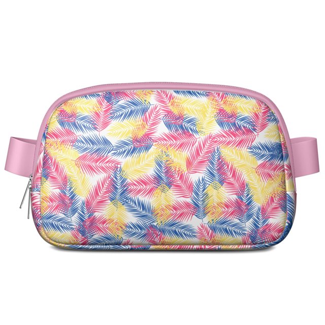 Boho Tropical Paradise Belt Bag – Colorful Palm Tree Fanny Pack with Hawaii Island Aesthetic